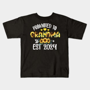 Promoted To Grandma Est 2024 Kids T-Shirt